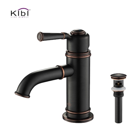Kibi Victorian Single Handle Bathroom Vanity Sink Faucet with Pop Up Drain C-KBF1012ORB-KPW100ORB